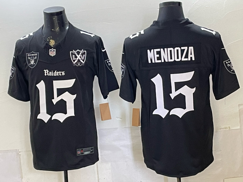 Men 2026 Oakland Raiders #15 Mendoza Black Nike Limited NFL Jersey 0722003->oakland raiders->NFL Jersey